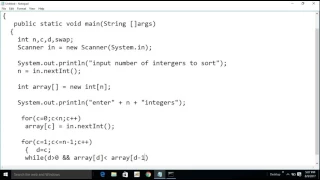 Java Program - Insertion Sort