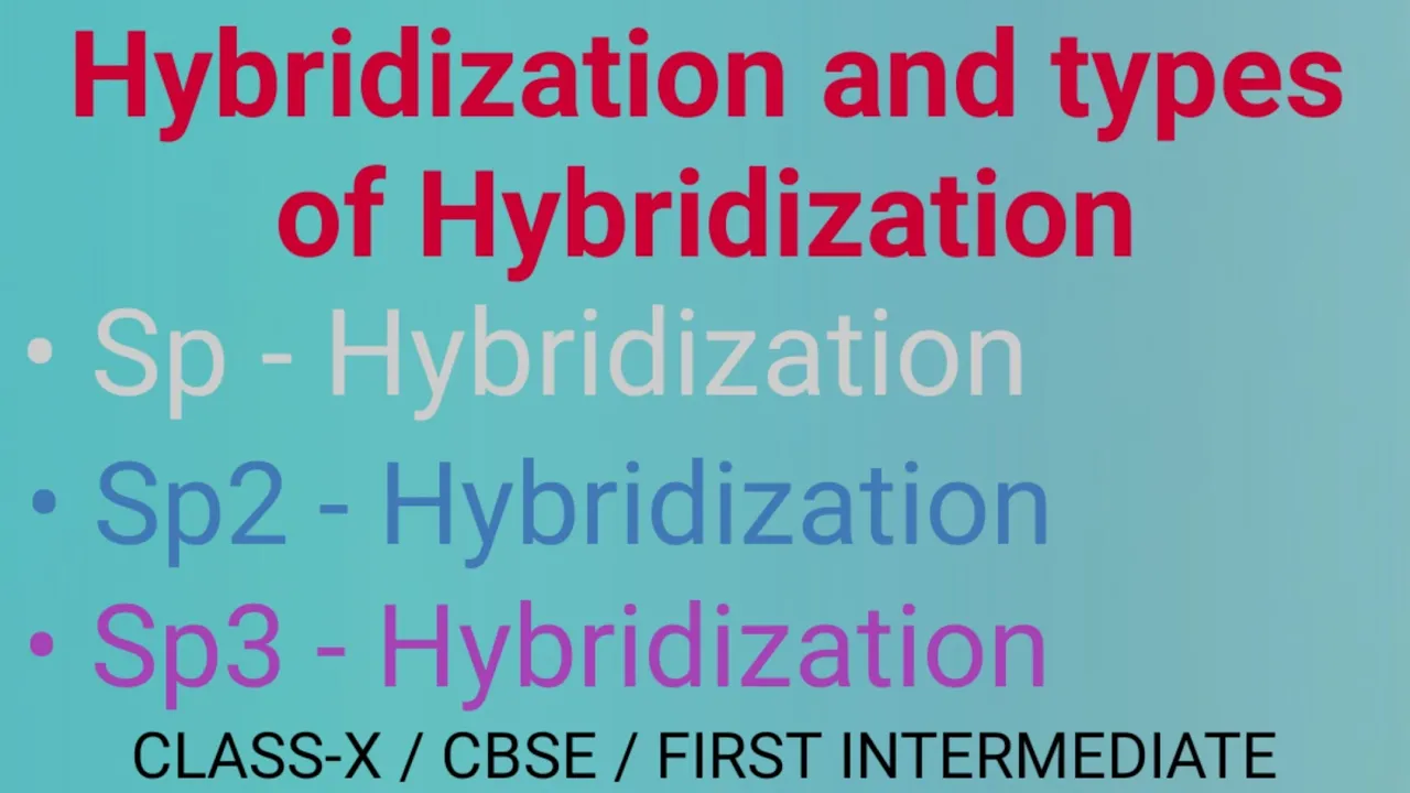 Hybridization - SP , Sp2 , Sp3 - with examples