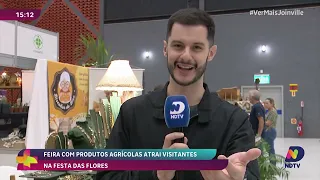 Feira de produtos agrícolas da Festa das Flores atrai visitantes em Joinville