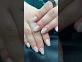 Shimmery White Nails with Glittery Ombre Effect