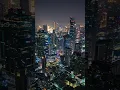 Thailand Aerial View: Bangkok Shines Bright at Night