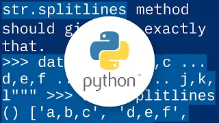 Split string using a newline delimiter with Python