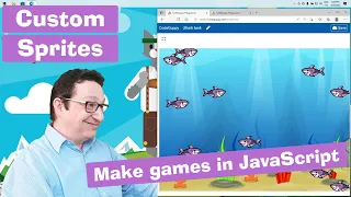 JavaScript tutorial Makes games with custom sprites Coding course for beginners