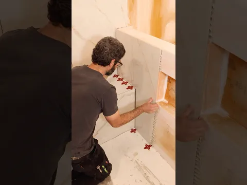 Large Tile Shower Wall Tips - #tileshower #bathroomupgrade #homerenovation