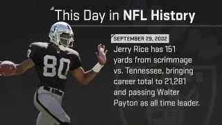 Jerry Rice Breaks Walter Payton s Yards From Scrimmage NFL Record Sept 29 2002