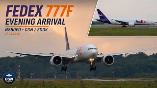 Beautiful Dusk Landing FedEx 777F N850FD Carsen at Cologne Bonn CGN