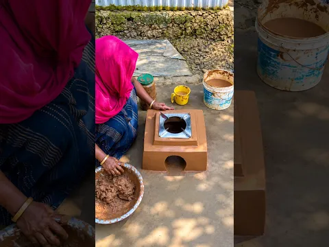 How to make a traditional mud stove easily 🔥 #shorts #shortvideo