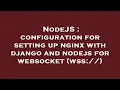 NodeJS configuration for setting up nginx with django and nodejs for websocket wss