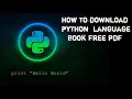 How to download python for beginners book pdf free 100 working alternative present