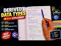 Derived Data Types in C Arrays Pointers Functions References Explained