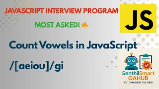 Count Vowels in a String in JavaScript Regex match Explained Coding Interview Program