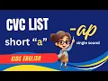 CVC List Short a - ap Fun CVC Words Learning for Kindergarten Phonics Success