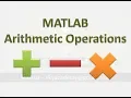 MATLAB Tutorial How to perform arithmetic operations in MATLAB command window
