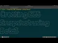 Creating EBS snapshot using Boto3