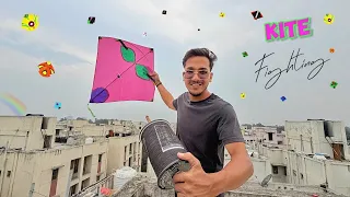 PINK* KITE FIGHTING & KITE FLYING ROOFTOP🪁 #kiteflying