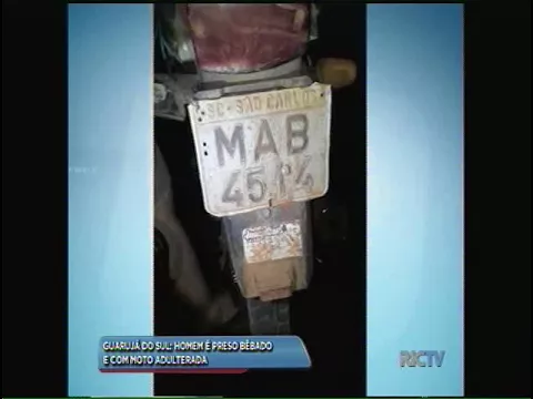 Guarujá do Sul: homem é preso bêbado e com moto adulterada