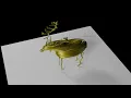 Golden wireframe Fourier moose s accuracy-dependency on basis function count