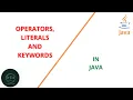 literals in java operators literals and keywords in java Code eureka