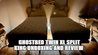 Ghostbed Twin XL split King with massage USB LED lights and Venus Williams unboxing and review