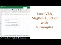 Excel VBA MsgBox Function - 6 Examples of How to Use it