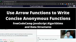Use Arrow Functions to Write Concise Anonymous Functions ES6 freeCodeCamp tutorial