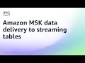 Amazon MSK data delivery to streaming tables Amazon Web Services