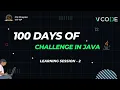 Java Learning Session-2 100 Days Of Coding In Java V-CODE CSI VIT-AP
