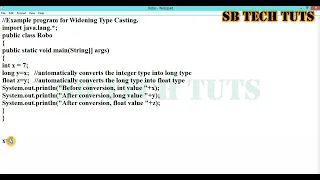 Type Conversion in Java Widening Implicit Conversion Java Programming Telugu
