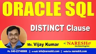 DISTINCT Clause in Oracle Oracle SQL Tutorial s Mr Vijay Kumar