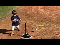 Carter and dad practicing baseball at old Dyersburg baseball fields