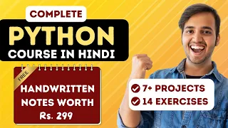 Python Tutorial for Beginners in Hindi with Handwritten Notes Full Python Course
