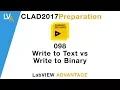 LabVIEW CLAD 098 Write to Text vs Write to Binary