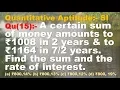 Q15 A certain sum of money amounts to Rs 1008 in 2 yrs and to Rs 1164 in yrs Find the sum