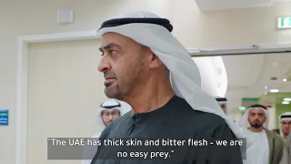 رئيس الدولة  أقول للعدو   الإمارات جلدها غليظ ولحمها م ر لا ي ؤكل دندنها
