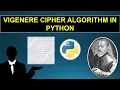 Vigenere cipher algorithm in Python AK