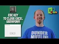 Close Excel Userform Using Escape Key - ExcelVbaIsFun