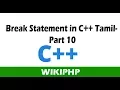 Break Statement in C Tamil - Part 11