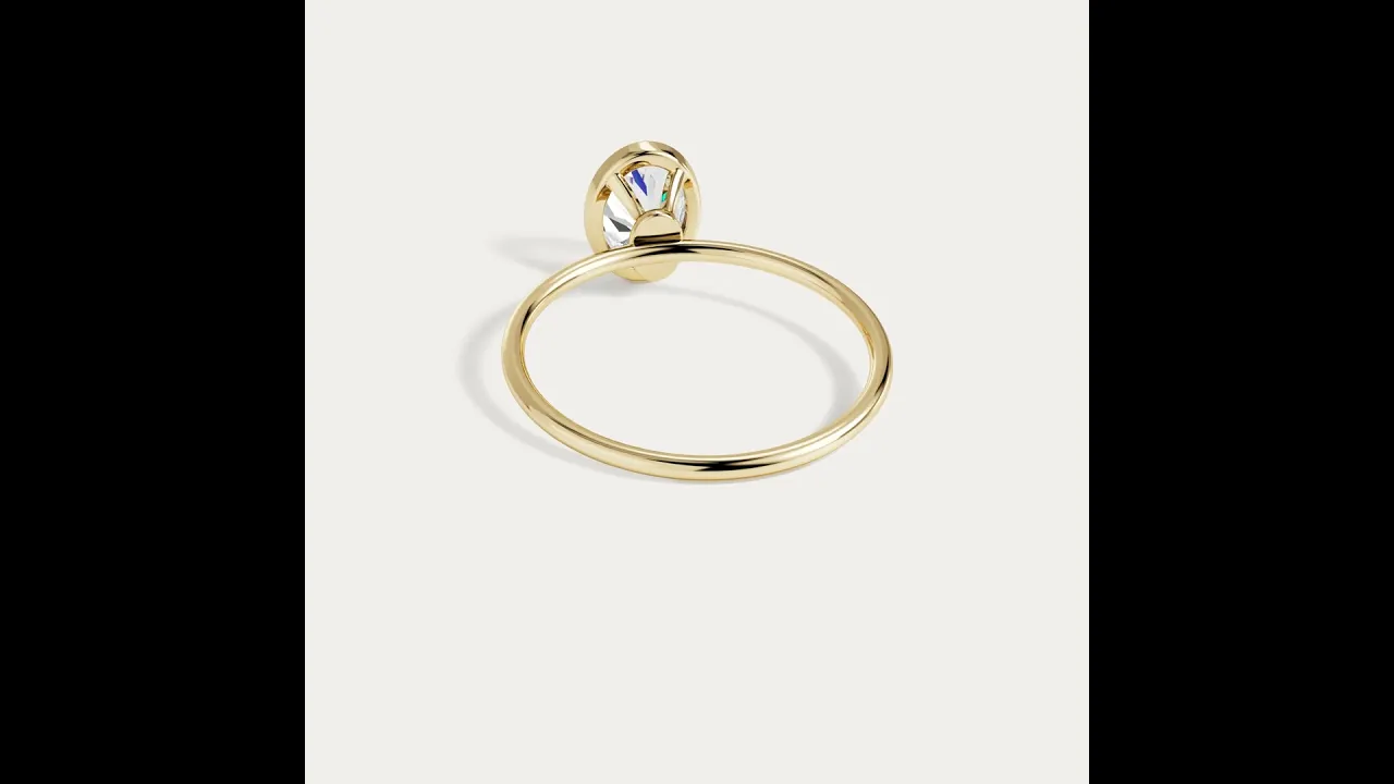 Sophia丨1CT Oval Cut Lab-Grown Diamond Bezel Engagement Ring in 14K Gold/Platinum