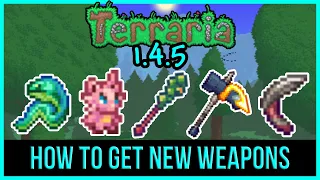 Terraria 1 4 5 - How To Get ALL NEW WEAPONS Whips Crossover Content and more