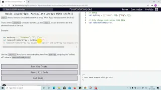 Lesson 44 - manipulate arrays with shift method