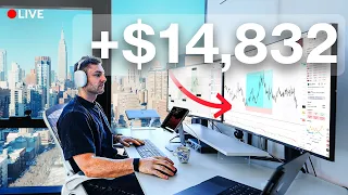 LIVE DAY TRADING - How I Make $14,832 Risking $2k (My 10x Strategy)