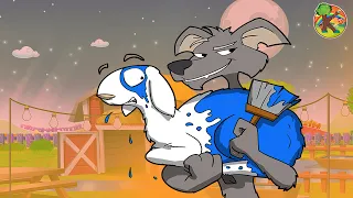 الذئب والعنزات السبعة الماعز الرسام خواريف الليل كوندوسان عربي حكايات اطفال كرتون 