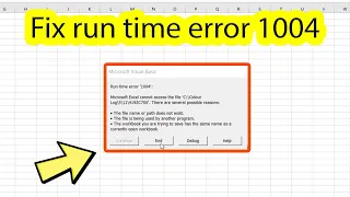 Run Time Error 1004 Excel Cannot Open The File 
