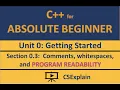 C for Absolute Beginners - comments whitespaces and program readability clean code