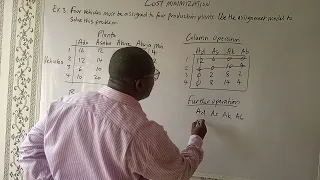Assignment Problem Cost Minimization Ex 3