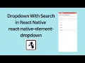 Dropdown wit Search in React Native using react-native-element-dropdown