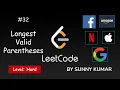 Longest Valid Parentheses Stack 32 LeetCode LeetCode Explore Day 03