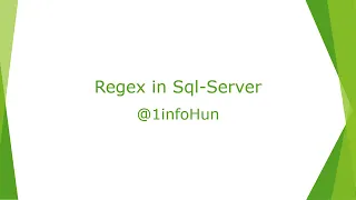 Sql server Regex - how to execute in