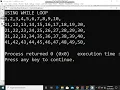 Using While Loop Print Numbers 1 to 50 and 10 number Per Line