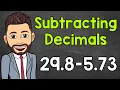How to Subtract Decimals Math with Mr J